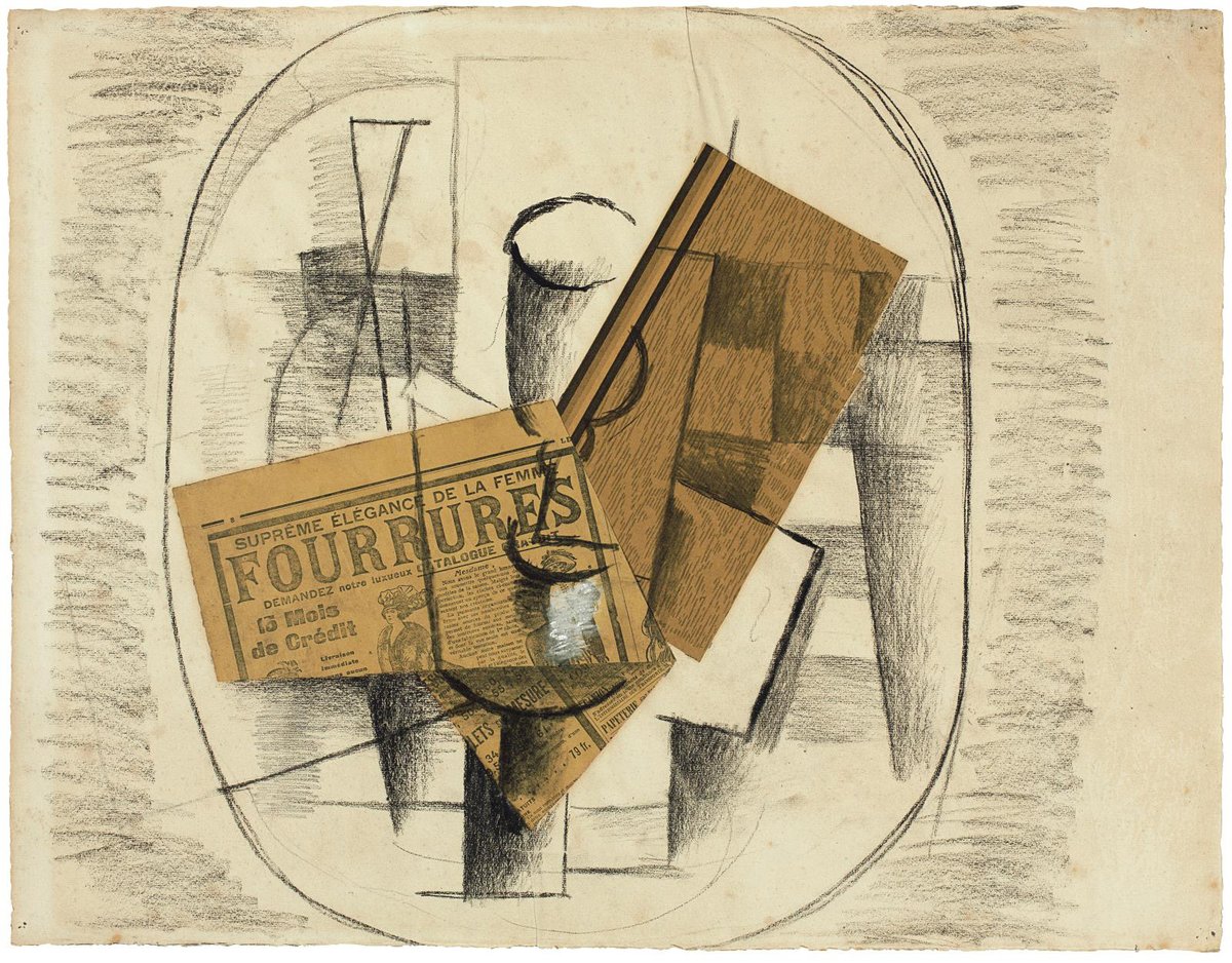 Georges Braque - Verres et bouteilles (Fourrures) (Glasses and Bottles (Furs))