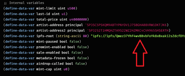 IPFS code screenshot