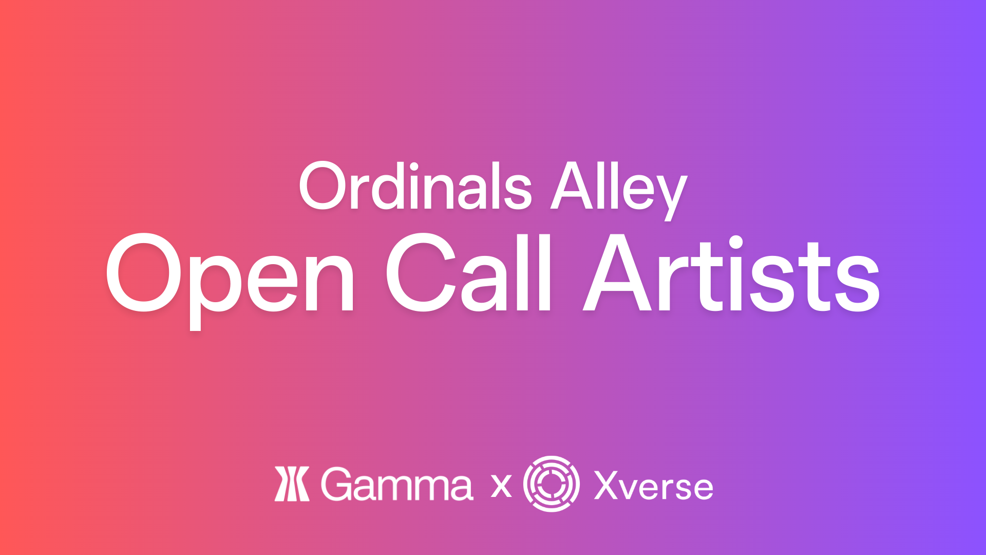 Ordinals Alley Open Call Artists